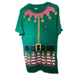 Holiday Time Men's Christmas Elfie ELF SUIT Costume T-Shirt Size Medium 38 - 40